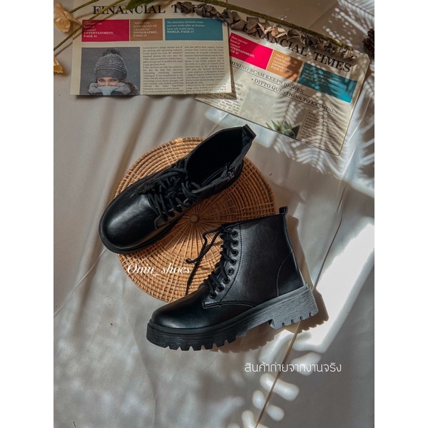 ภาพสินค้า(พร้อมส่งจากไทย ) รองเท้าบูทหนังแฟชั่น2021 1-3วันของถึง จากร้าน onin_shoes บน Shopee ภาพที่ 7