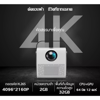 สินค้า 🔥Android Full HD 4K Projector 720P Q3 Pro 🔥 โปรเจคเตอร์ 4200 Lumens Bluetooth เชื่อมต่อมือถือ หรือ คอมได้ โฮมเธียเตอร