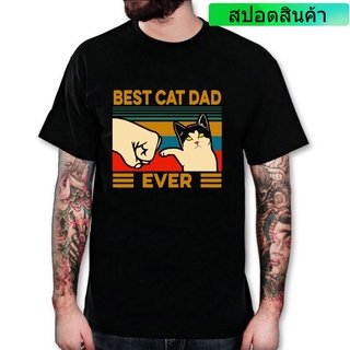 2022 กราฟิกเสื้อยืดผู้ชาย 2022 ฤดูร้อน Vintage Best Cat Dad Ever เสื้อยืดขนาดใหญ่ Harajuku Streetwear แขนสั้น Camiseta H