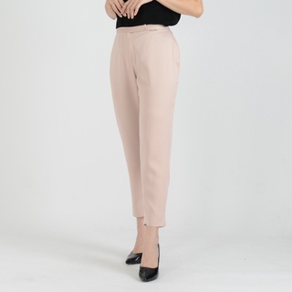 Guy Laroche Slim crop pants สีนู๊ด ชมพูเนื้อ BASIC LONG PANTS [GQ46BE]