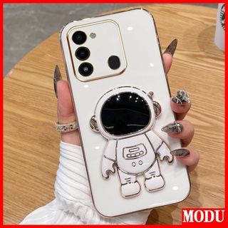 ภาพหน้าปกสินค้าModu เคสโทรศัพท์มือถือชุบไฟฟ้า ลายนักบินอวกาศ ไฮเอนด์ พร้อมขาตั้ง สีมาการอง หรูหรา สําหรับ Infinix Tecno Spark GO 2022 Spark 8C KG5 KG5j KG5k ที่เกี่ยวข้อง