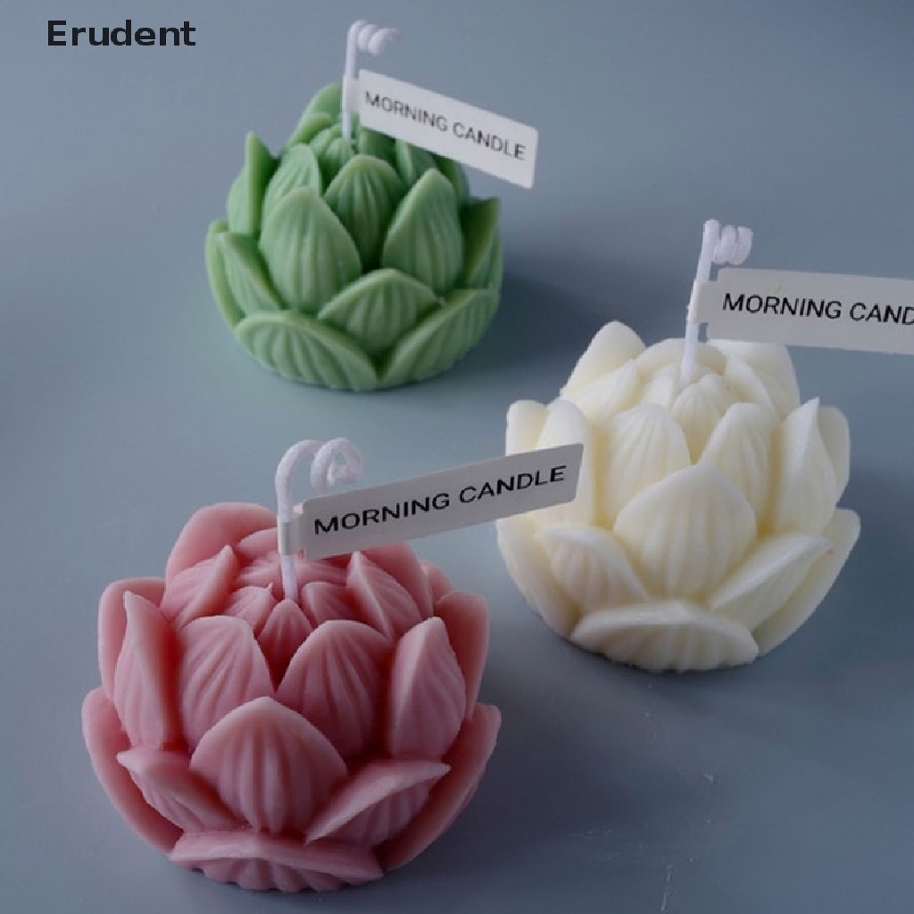 erudent-ขายดี-แม่พิมพ์ซิลิโคน-รูปดอกบัว-3d-สําหรับทําเทียน-สบู่-diy