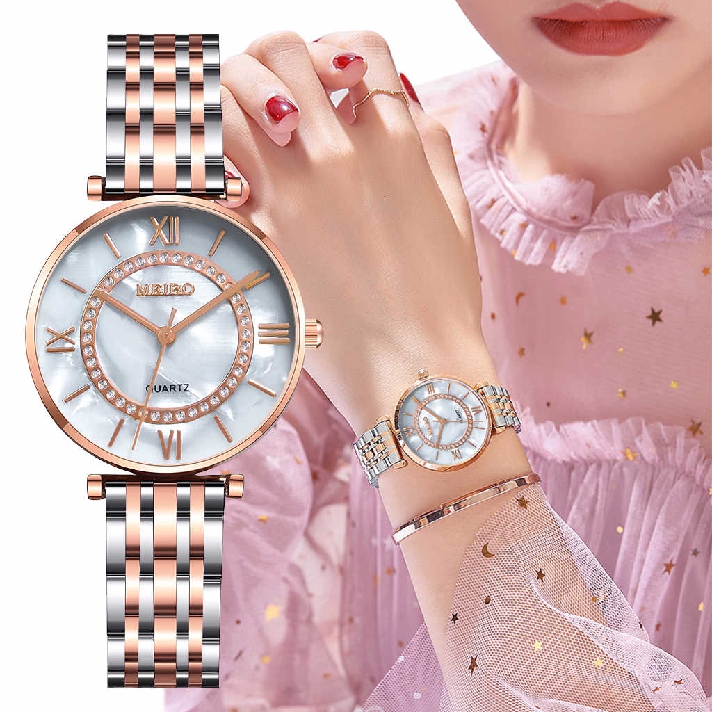 ภาพหน้าปกสินค้านาฬิกาข้อมือควอตซ์แฟชั่นสายแสตนเลสหรูหราสำหรับผู้หญิง จากร้าน vansvar.th บน Shopee