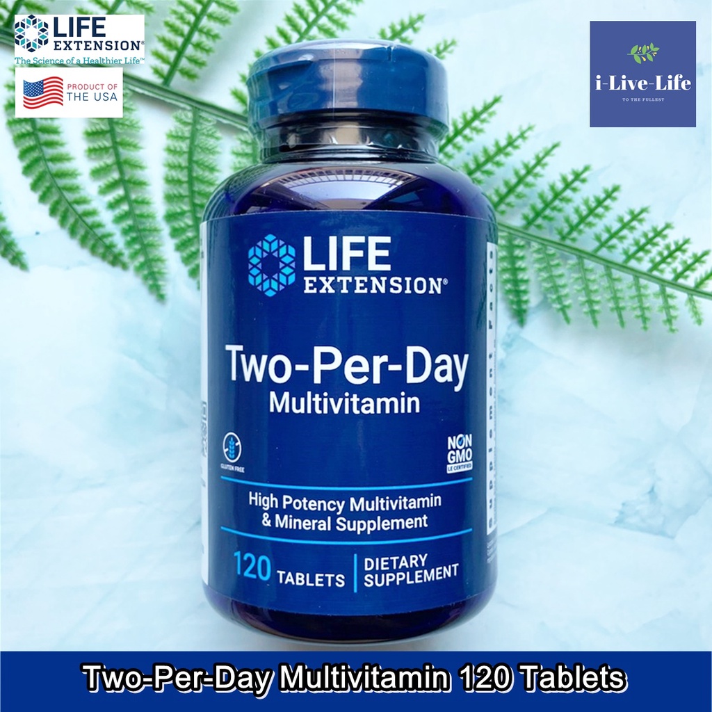 Life Extension - Two-Per-Day 120 Tablets วิตามิน และแร่ธาตุรวม ...