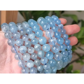 อความารีน เนื้อโปร่ง Clear Aquamarine หินธรรมชาติ ไม่ทาสี