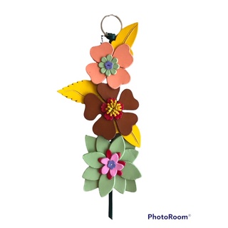 flower leather keychain พวงกุญแจดอกไม้หนัง