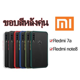 104. 🔥ราคาถุก🔥เคสขอบสีหลังขุ่น ผิวด้านกันกระแทก XIAOMI Redmi 7A Redmi note8