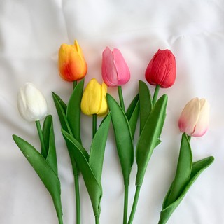🌷พร้อมส่ง🌷ดอกทิวลิปปลอม ดอกไม้ปลอม ดอกทิวลิป ดอกทิวลิปฮอลแลนด์1ดอกตกแต่ง ดอกโฟมนิ่ม