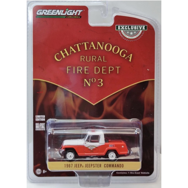Greenlight 1/64 Exclusive Chattanooga Rural Fire Dept No 3 - 1967 Jeep ...