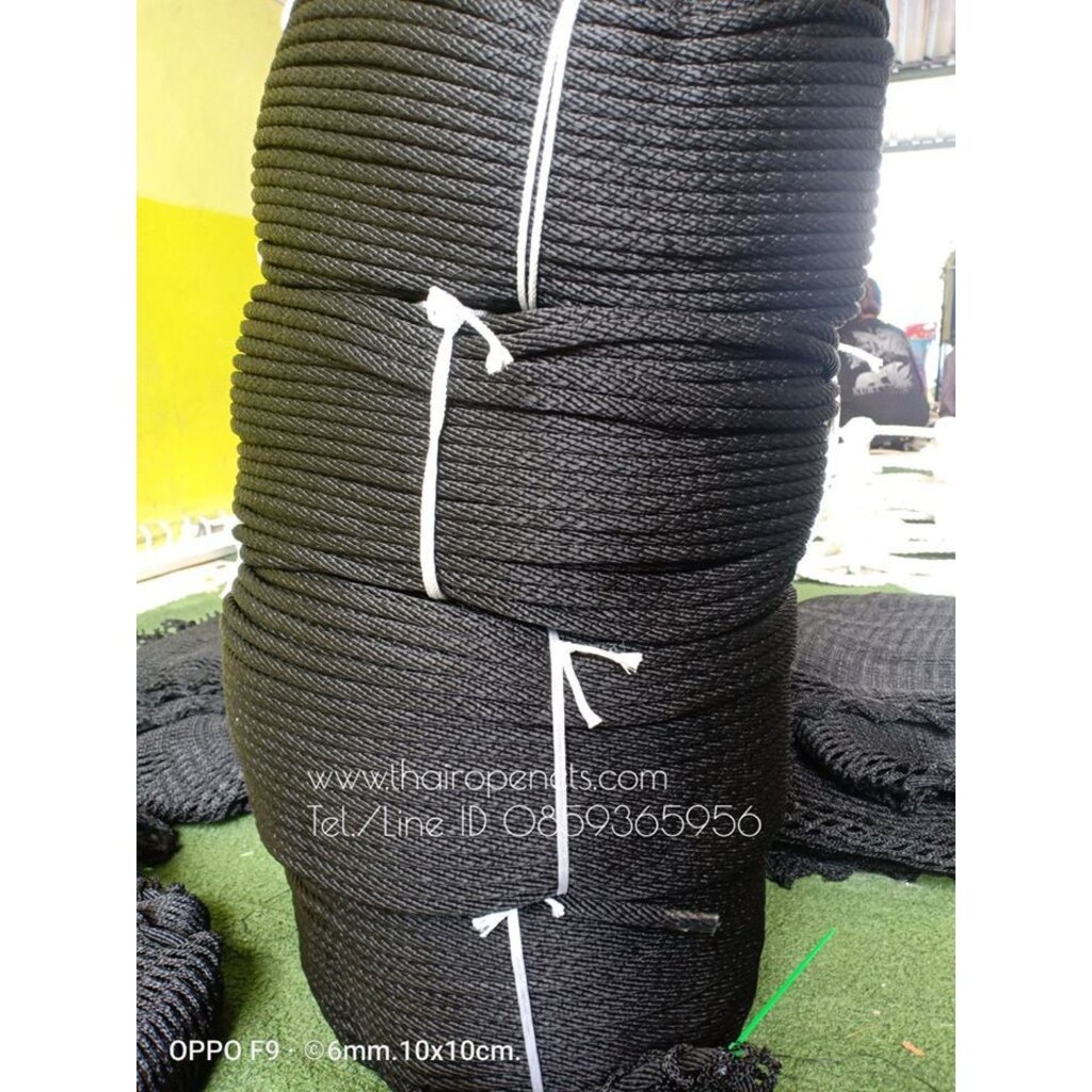 ภาพหน้าปกสินค้าเชือกเส้นใยนุ่ม เชือกโพลีโพรพิลีน สีดำ ขนาดเชือก 8 mm. จากร้าน thairopenets บน Shopee