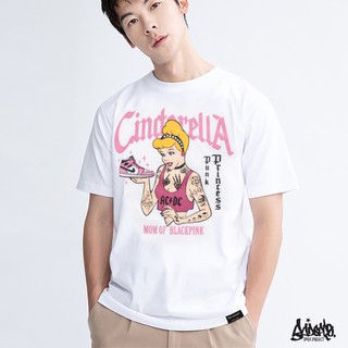 เสื้อยืดลาย รุ่น Cinderella ขาว ( ลิขสิทธิ์แท้ ) แขนสั้น เสื้อยืดชาย เจ้าหญิง  M L XL 2XL  TS