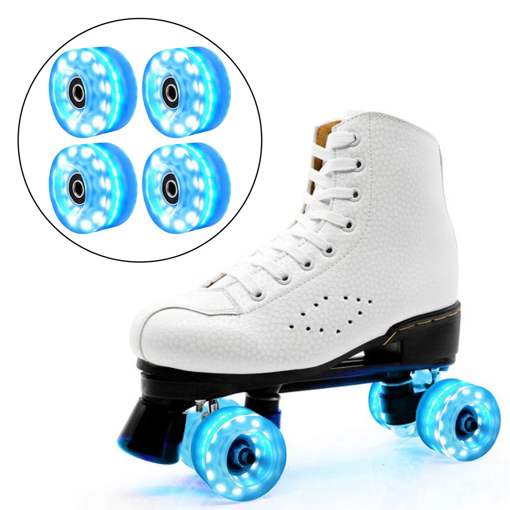 ภาพสินค้า4PCS Light Up Quad Roller Skate Wheels 58mm x 32mm, Luminous Light Up Quad Roller Skateboard Wheels with Bearings Installed จากร้าน lsxmz.th บน Shopee ภาพที่ 3