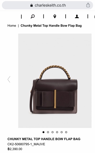 Charles & keith chunky metal top handle bow flap bag clearance