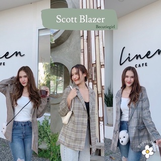 Scott Blazer • ลดเหลือ 459 ใส่โค้ด WPTEPN พร้อมส่ง🎯 สูทลายสก็อต เบลเซอร์สก็อต เสื้อสูท เสื้อเบลเซอร์ Becutiegirl