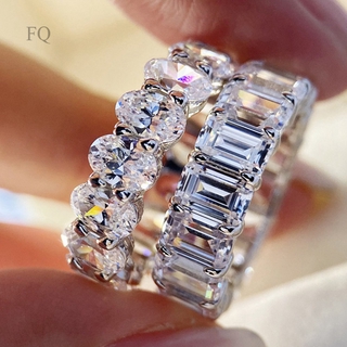 แหวนสวมนิ้ว ประดับเพชร ทำจากเงิน S925 หรูหรา แฟชั่นสำหรับผู้หญิง
