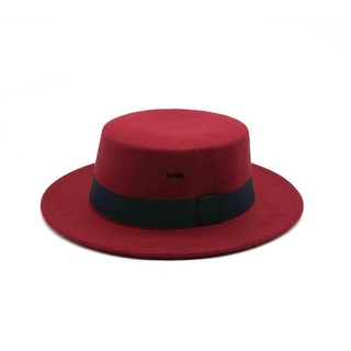 หมวกผ้าขนสัตว์ ประดับริบบิ้น สีดํา ให้ความอบอุ่น สไตล์อังกฤษ เรโทร สําหรับผู้หญิง
