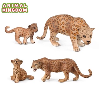 Animal Kingdom - โมเดลสัตว์ เสือดาว เสือชีตาห์ พ่อแม่ลูก ชุด 4 ตัว (จากหาดใหญ่)