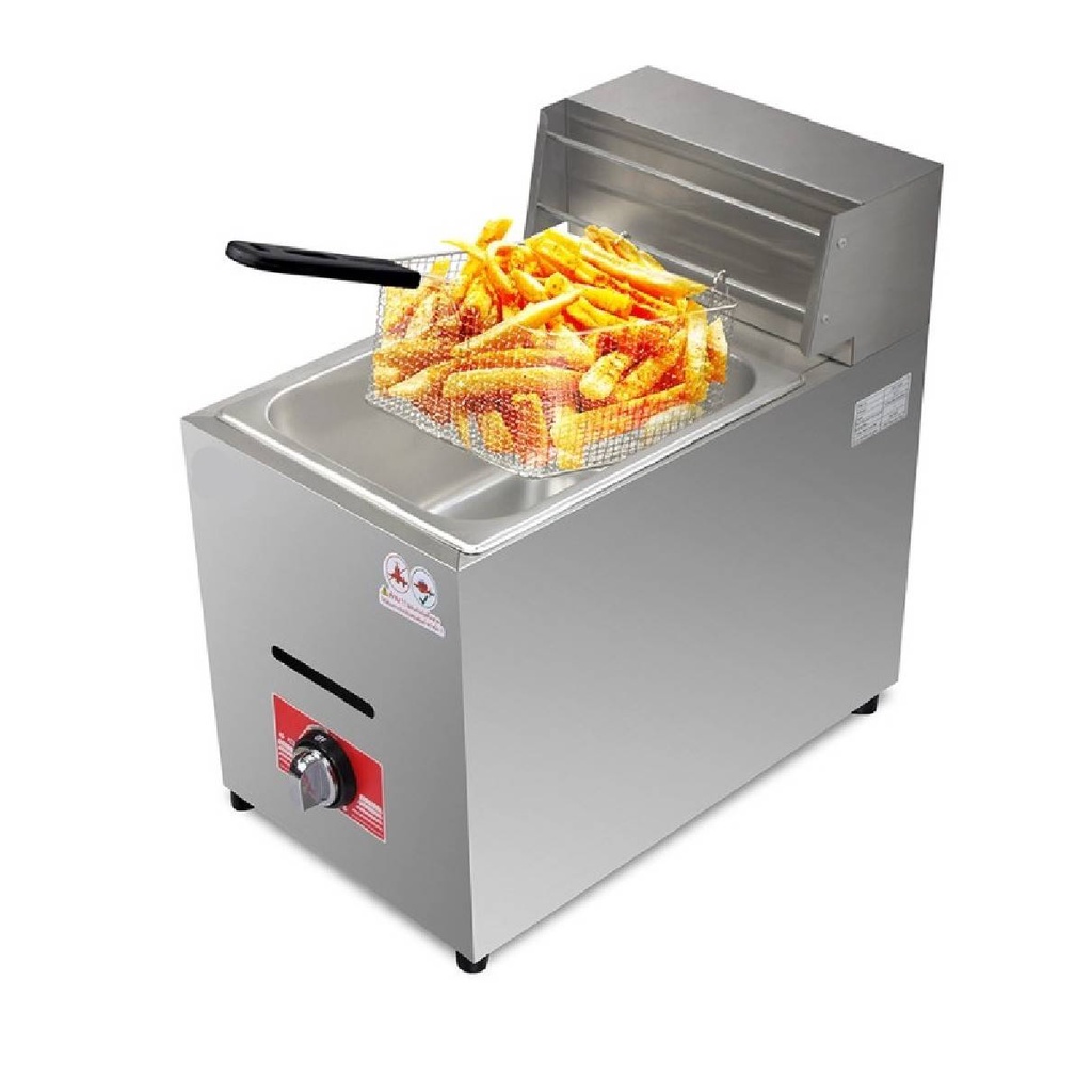 เตาทอดแก็ส-หม้อทอดเฟรนฟราย-เตาทอดใช้แก็ส-gas-deep-fryer-อ่างเดี่ยว6ลิตร-อ่างคู่12ลิตร-มีพร้อมส่ง