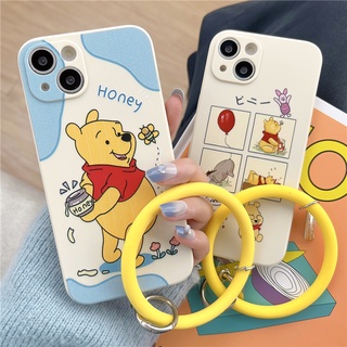 เคสโทรศัพท์มือถือ ลายการ์ตูนหมีพูห์ พร้อมสายคล้องมือ สําหรับ Samsung A20 A30 A71 A02S a03s A02 M02 A10S A22 M22 A52 A52S A72 A32 A31 A50S A50 A30S A51 A11 M11 A12 M12 A10 M10 A20S A33 A13 M52 5G