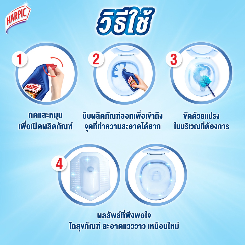 1-ลัง-12-ชิ้น-harpic-ฮาร์ปิค-ผลิตภัณฑ์ทำความสะอาดชักโครก-น้ำยาทำความสะอาดโถ-เพาเวอร์-พลัส-450-มล