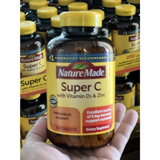 Nature Made Super C With Vitamin D3 &amp; Zinc ขนาด 200 Tablets Exp02/24