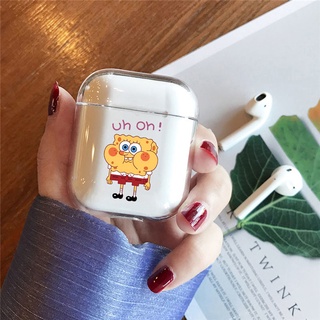 เคสหูฟัง ลายการ์ตูนสพันจ์บ็อบ สีโปร่งใส สําหรับ airpods Pro 2 3rd Generation