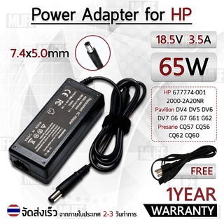 สายชาร์จ คอม อะแดปเตอร์ HP 18.5V 3.5A อะแดปเตอร์คอม Charger Adapter Power Supply HP Compaq CQ40 CQ42 CQ50 CQ35  โน๊ตบุ๊ค