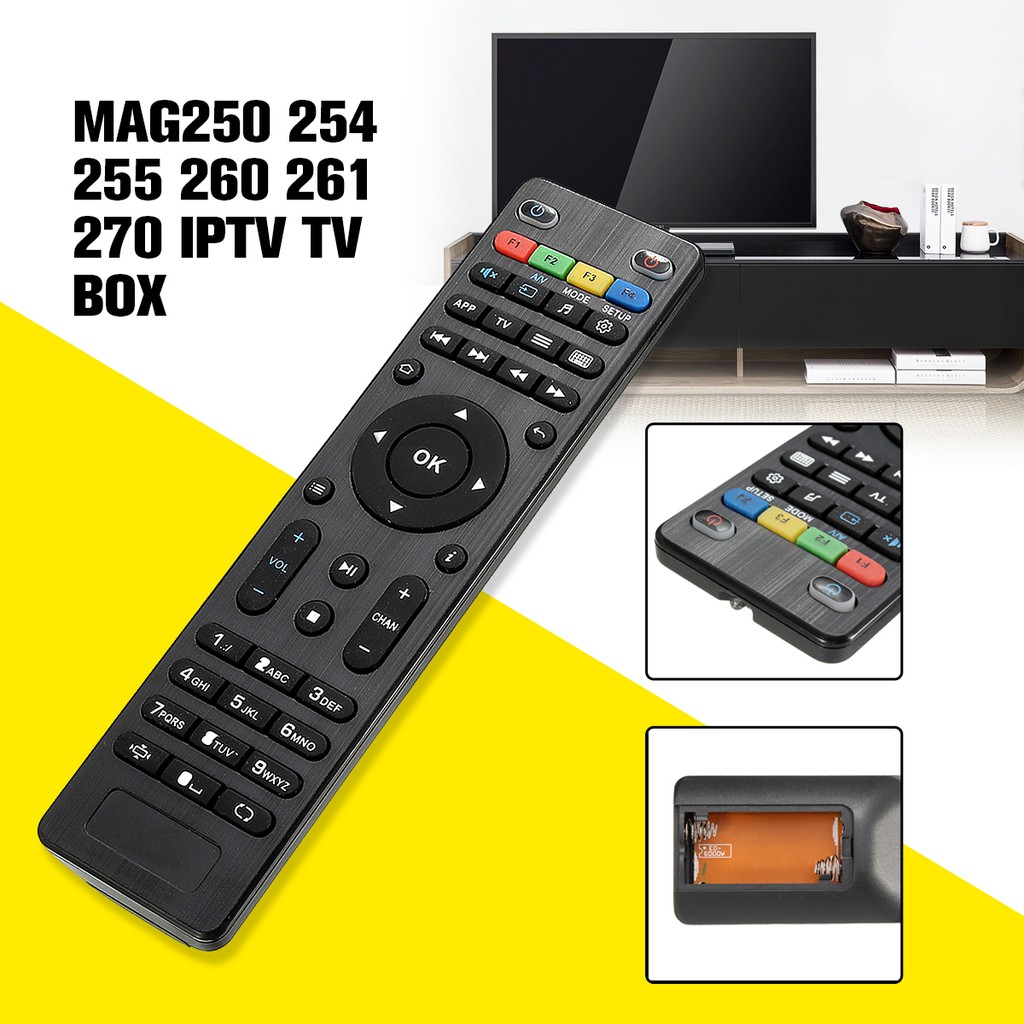 สีดํารีโมทคอนโทรลสําหรับ Mag 250 254 255 260 261 270 IPTV TV Set Top ...