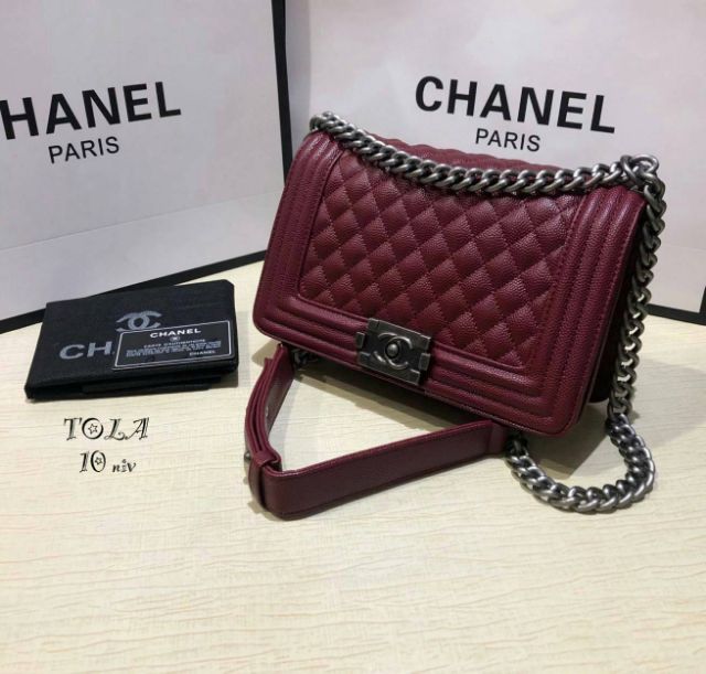 chanel-boy-10-อะไหร่เงิน-หนังคาเวียร์-พร้อมส่ง