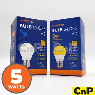 ภาพขนาดย่อของภาพหน้าปกสินค้าLAMPTAN หลอดไฟ LED Bulb 5W แลมป์ตั้น รุ่น NEW GLOSS จากร้าน cnp_electric บน Shopee