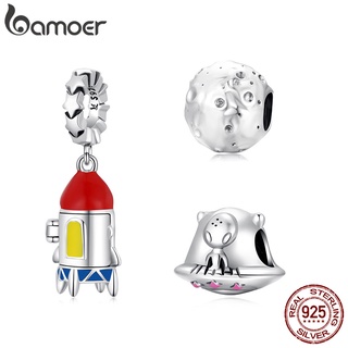 Bamoer Space Series 3 Styles Sterling 925 Silver Fashion Charms for Necklace DIY Jewelry Accessories SCC2058