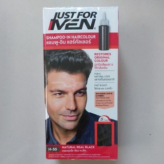 just for men shampoo ปกปิดผมขาว in haircolour h-55 natural real black