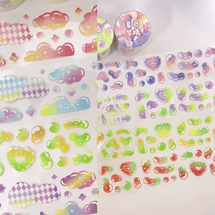 love-gradient-bubble-landscaping-tape-บัญชีมือ-diy-วัสดุจัดสวนวาง-goo-card-diy-วัสดุสติกเกอร์เทป