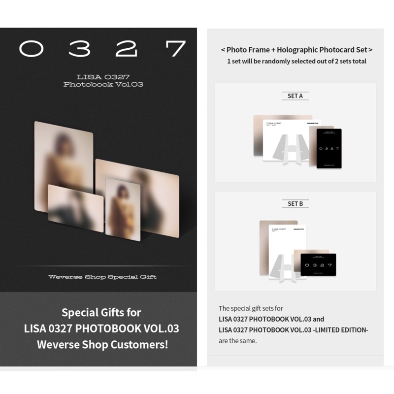 🖤 [พร้อมส่ง] LISA 0327 PHOTOBOOK VOL.3 Normal/Limited + ของแถมYG