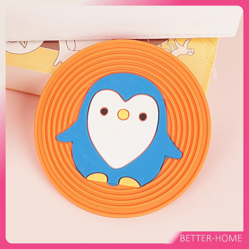 ที่รองแก้ว-pvc-วัสดุกันลื่น-ลายการ์ตูน-ล้างได้-ทนความร้อน-cartoon-pvc-coaster