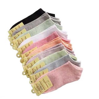 โปรโมชั่น Flash Sale : ขายดีมาก ถุงเท้าญี่ปุ่น 10 สี พาสเทล