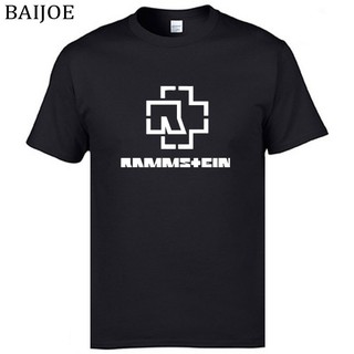 เสื้อยืดสีขาวเสื้อยืดผ้าฝ้ายแขนสั้นพิมพ์ลาย baijoe rammstein สําหรับผู้ชายS-4XL