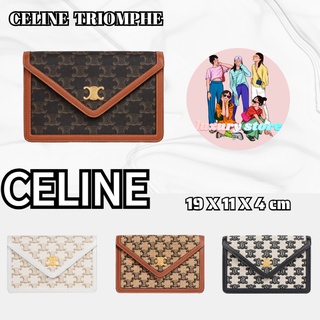 CELINE  TRIOMPHE กระเป๋าสตางค์โซ่ผ้าปักลาย/กระเป๋าผู้หญิง/กระเป๋าสะพายข้าง/กระเป๋าสะพายไหล่