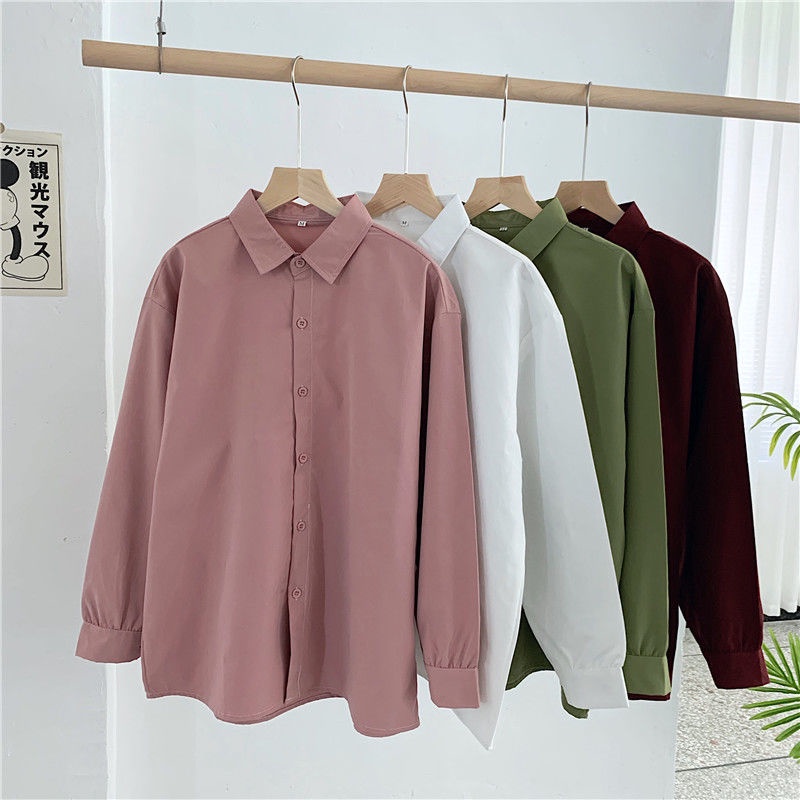เสื้อเชิ้ต-เสื้อเชิ้ตผู้หญิงแขนยาว-เสื้อแฟชั่น-เสื้อเชิ้ตสีพื้น-ทรงคลาสสิค-oversize-งานสไตล์มินิมอล