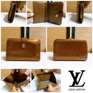 👝: LOUIS VUITTON BRONZE VERNIS PORTE-MONNAIE BILLETS VIENNOIS WALLET แท้💯%