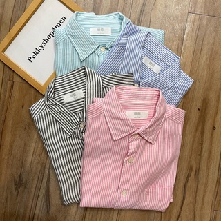 ภาพขนาดย่อของภาพหน้าปกสินค้าUniqlo shirt linen สภาพใหม่กริ๊ป สภาพดีไม่มีตำหนิ จากร้าน pekkyshop4men บน Shopee