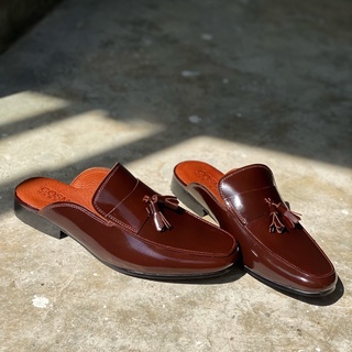 COSMOS SHOES รองเท้าหนังเปิดส้น รุ่น Tasseled Mules  มีไซส์ใหญ่ถึงเบอร์ 48