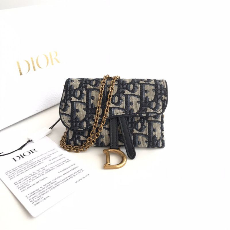 New Dior Saddle Nano Pouch in Navy Shopee Thailand