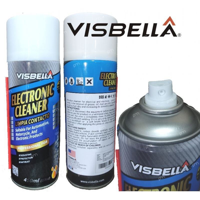 visbella-electronic-cleaner-สเปรย์ทำความสะอาดอุปกรณ์อิเล็คทรอนิค-แผงวงจร-แอร์โฟล์-รถยนต์-มอเตอร์ไซค์-ล้างคราบสกปรก