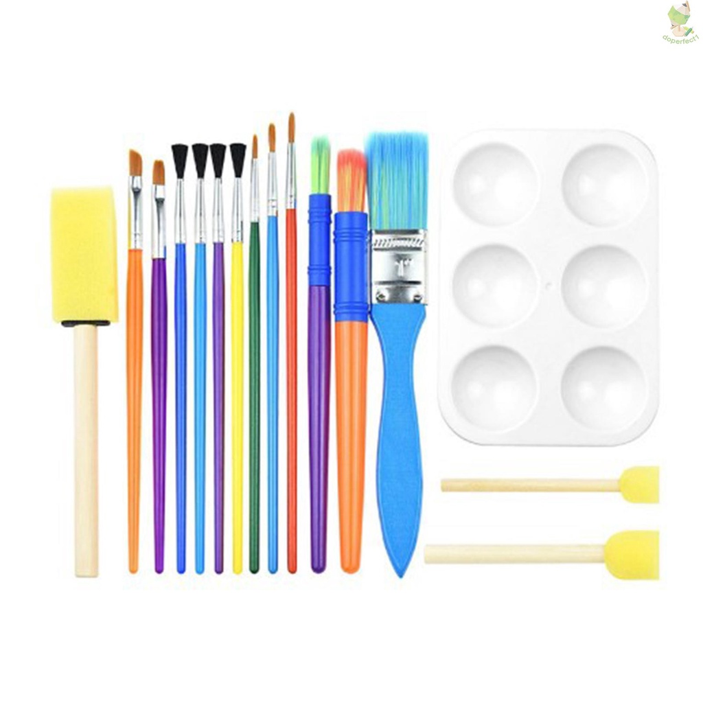 16pcs-children-paintbrushes-washable-paint-brushes-sponge-painting-brush-set-for-toddler-kids-e