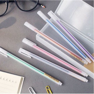 ปากกาสี ไส้ปากกาเป็นเจลสี ชุด 6 สี (เจลสีดำ,ม่วง,เขียว,แดง,ส้ม,น้ำเงิน)