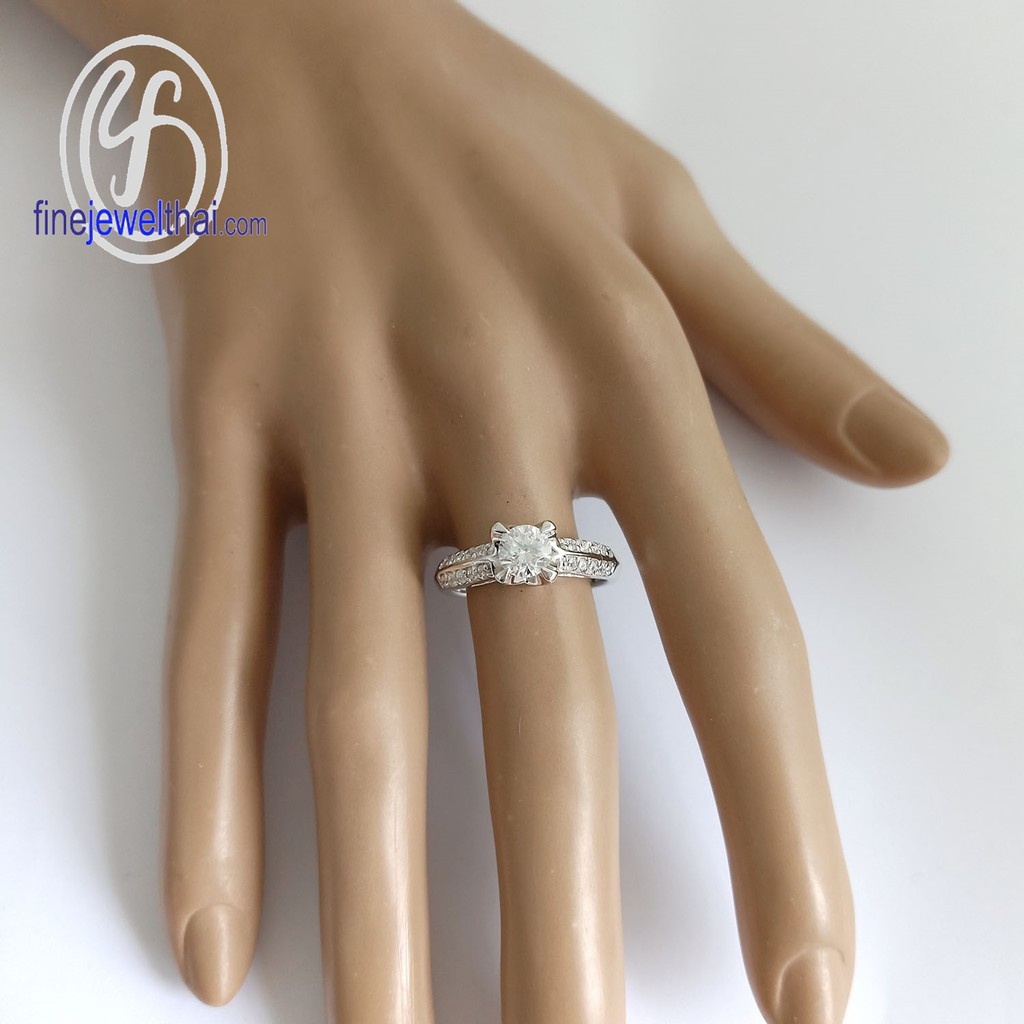 finejewelthai-แหวน-แหวนเพชร-แหวนเงินแท้-endless-diamond-cz-silver-ring-r1213cz