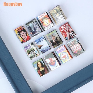 (Happybay) ชุดหนังสือจิ๋ว สําหรับบ้านตุ๊กตา 12 ชิ้น ต่อชุด