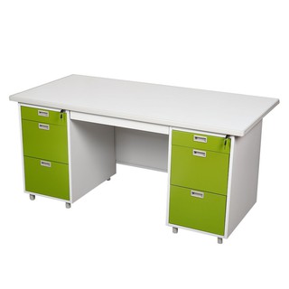 Desk DESK STEEL 159.5cm DX-52-33-GG GREEN Office furniture Home &amp; Furniture โต๊ะทำงาน โต๊ะทำงานเหล็ก LUCKY WORLD DX-52-3