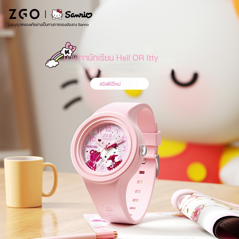 ภาพหน้าปกสินค้าZhengang Sanrio นาฬิกาข้อมือควอตซ์แฟชั่น กันน้ํา ลาย Hello Kitty สําหรับเด็กผู้หญิง จากร้าน 18285423766.th บน Shopee